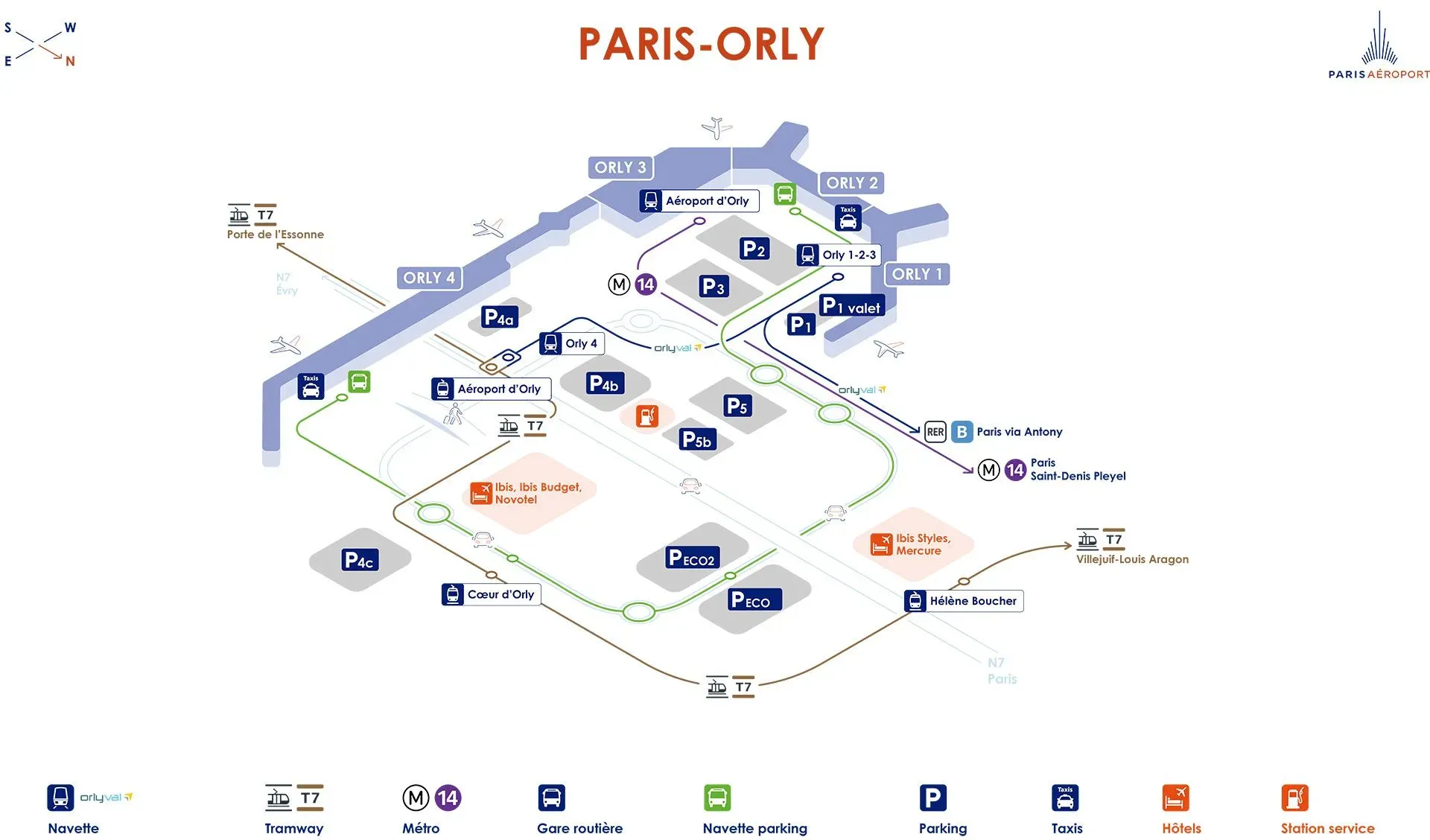 Plan de l'aéroport d'Orly